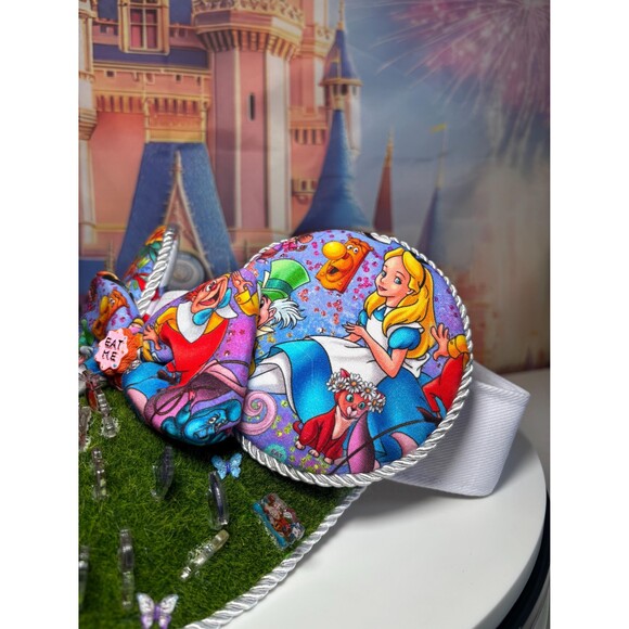 Mouse Ears Visor, Whimsical Magic Tea Party Costume Accessory Glow in the Dark M